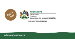 Department of Transport in KwaZulu-Natal Bursary Programme