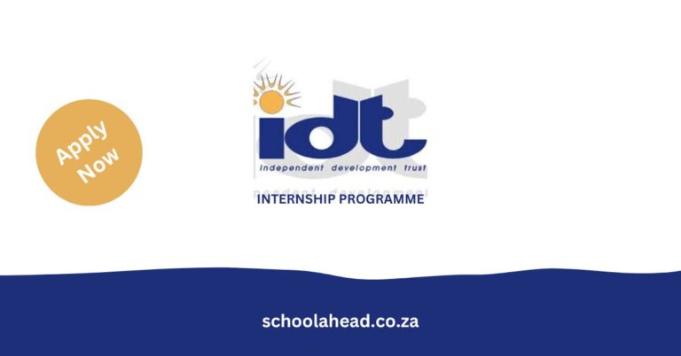 Independent Development Trust (IDT) Internship Programme